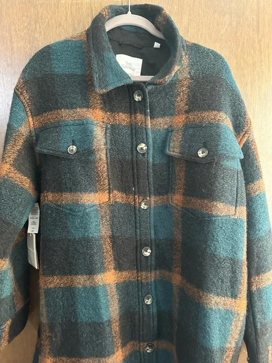 Aritzia Wilfred Free The Ganna Long Shirt Jacket Shacket Deep Green Brown XL - Picture 9 of 16